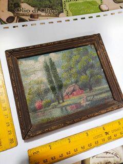 vintage Miniature Painting/5.5 x 4.5 inches/1960s era