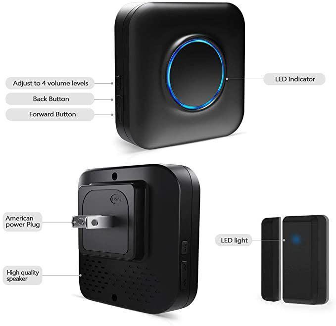 Wireless Door Sensor Chime BITIWEND Alarm Contact Sensor Door Bell for
