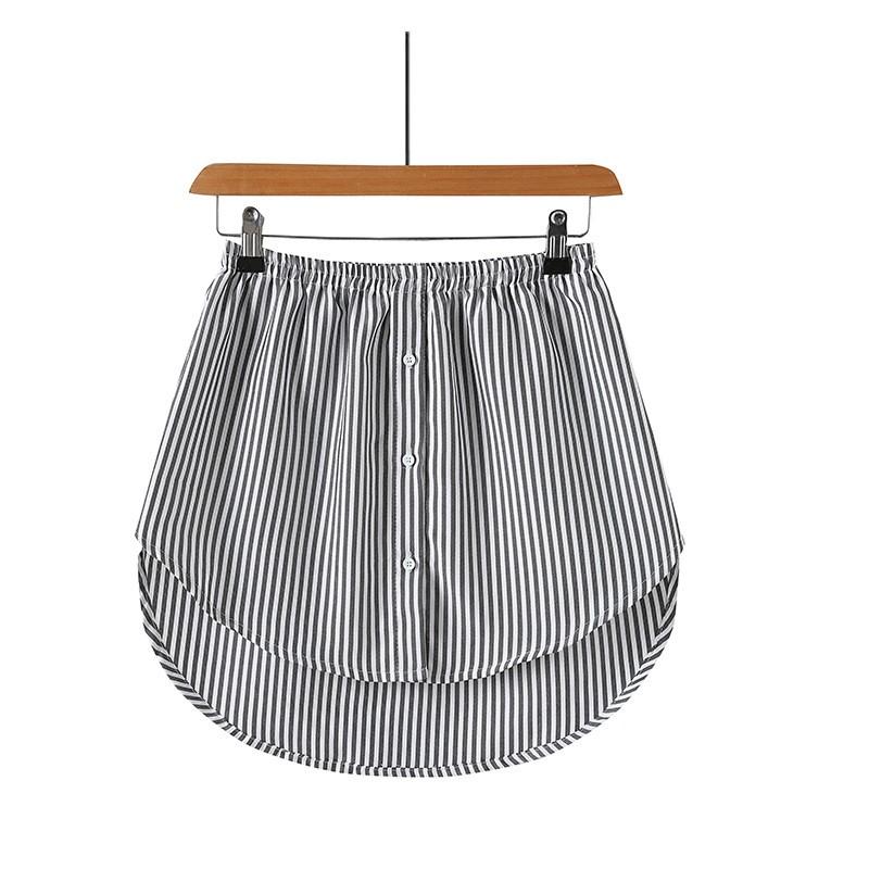 Women Mini Skirt Muslimah Black White Cotton button Skirt Extender