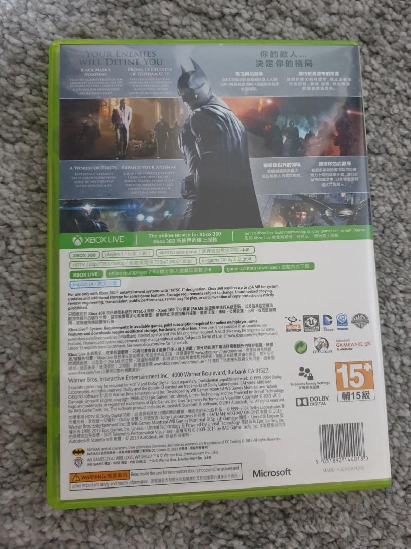 Xbox 360 Batman Arkham Origins, Video Gaming, Video Games, Xbox on Carousell