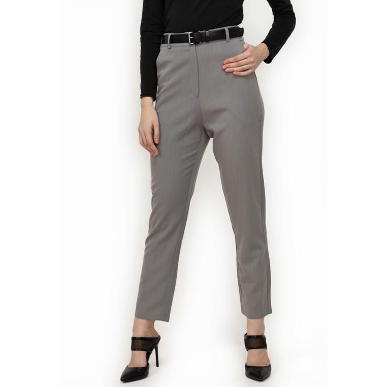 Fashion （gray）2021 Women's Long Trousers Elegant Ladies Office