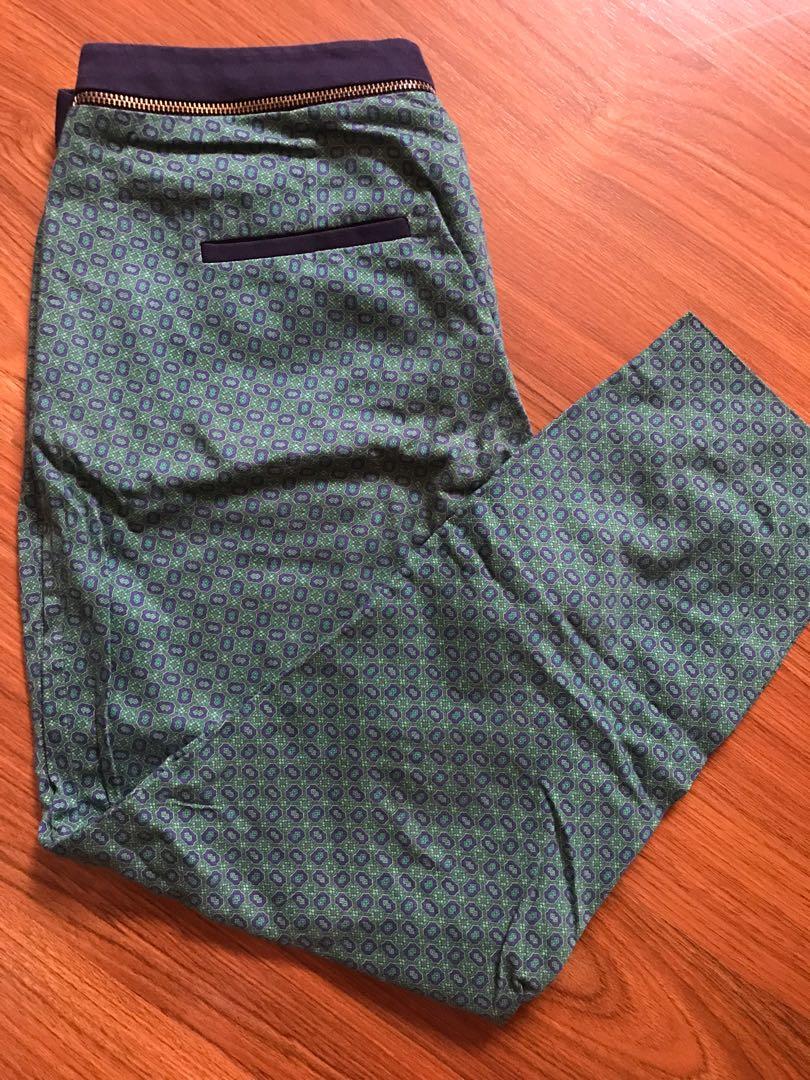 zara patterned trousers