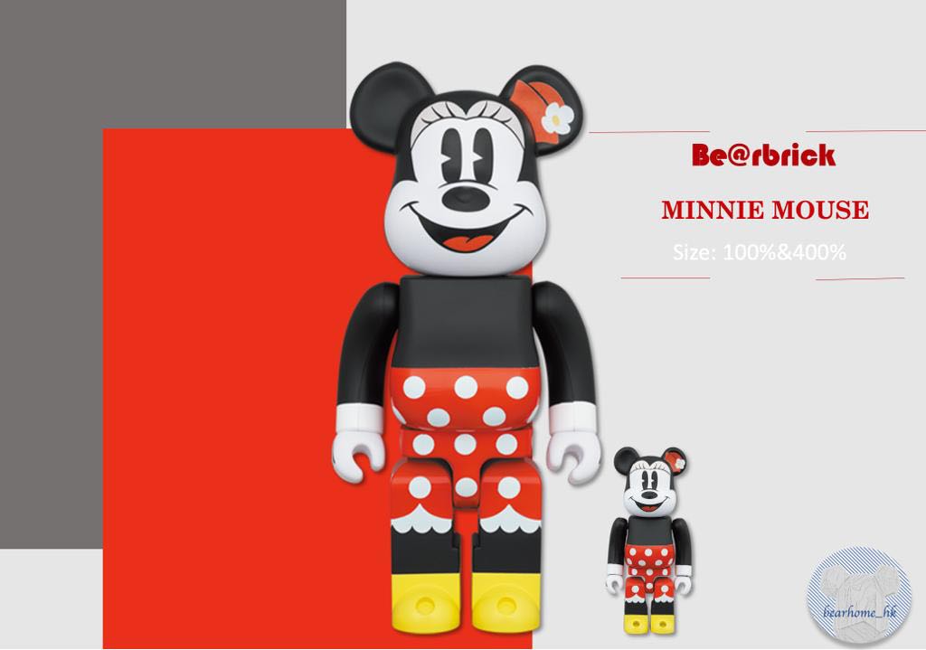 10月份預訂《Bearbrick Minnie Mouse 400%+100% 》, 興趣及遊戲, 玩具