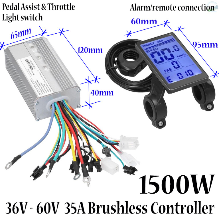 1500W Programmable LCD Controller Electric Bicycle Bike Scooter Ebike