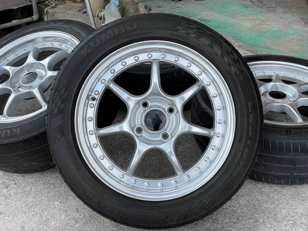 15" Rim Enkei RS Evolution 4x100, Auto Accessories on Carousell