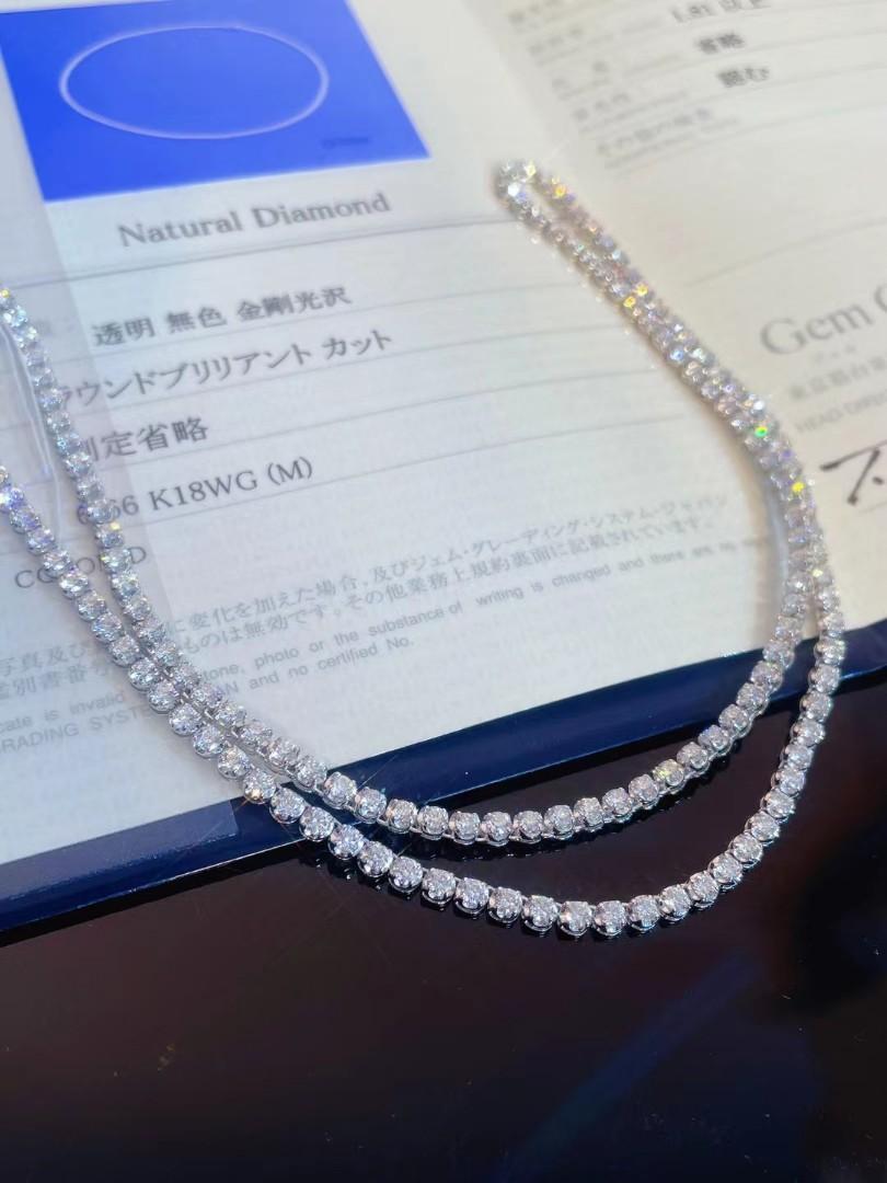日本制 18k頂級渾身鑽石頸鏈 女裝 飾物及配件 頸鍊 Carousell
