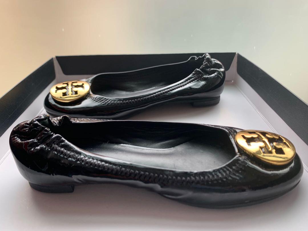 Authentic Tory Burch faux flat ballet style shoes. Size 11C kids girls  almost new! Made in Brazil. Leather on upper & lining., Babies & Kids,  Babies & Kids Fashion on Carousell