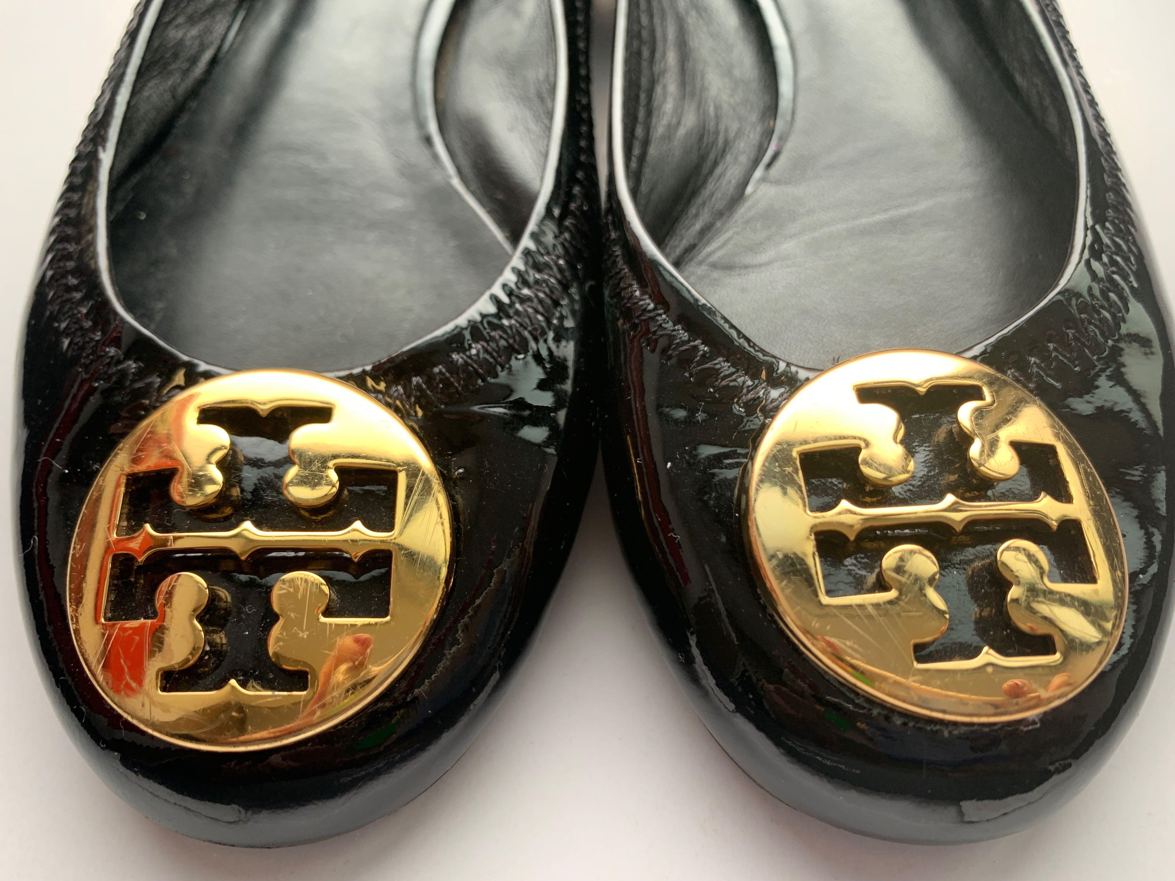 Authentic Tory Burch faux flat ballet style shoes. Size 11C kids girls  almost new! Made in Brazil. Leather on upper & lining., Babies & Kids,  Babies & Kids Fashion on Carousell