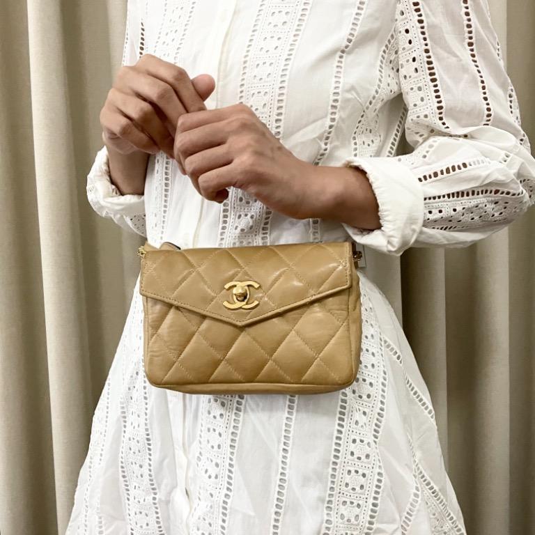 Vintage CHANEL ivory/cream lamb leather fanny pack, belt bag/waist pur –  eNdApPi ***where you can find your favorite designer  vintages..authentic, affordable, and lovable.