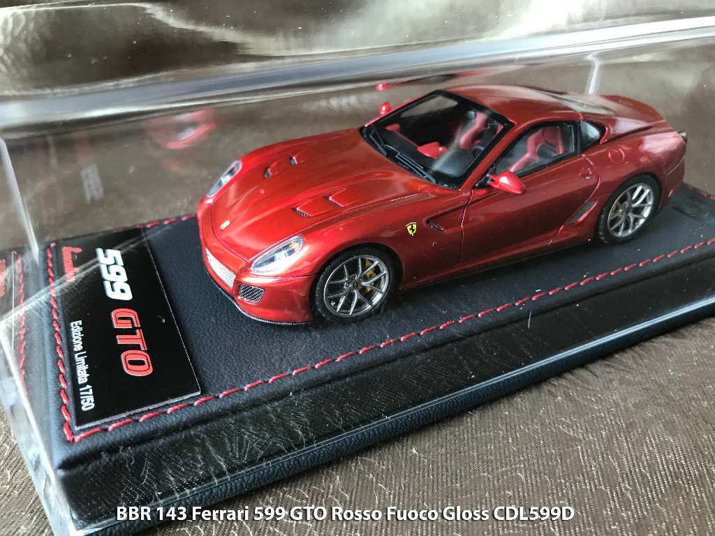 BBR 1:43 Ferrari 599 GTO Rosso Fuoco Gloss CDL599D, 興趣及遊戲