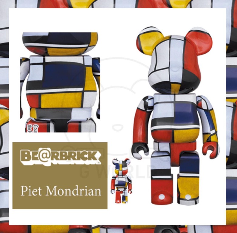 Bearbrick Piet Mondrian Multi-FW21 400%+100%, Hobbies & Toys ...