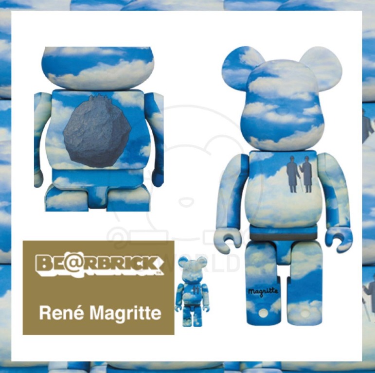 Bearbrick Rene Magritte 400%+100%, Hobbies & Toys, Collectibles 