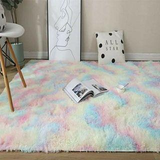 BIG  Two toned soft Fur Fluffy Rug Carpet anti skid for bedroom and Living room