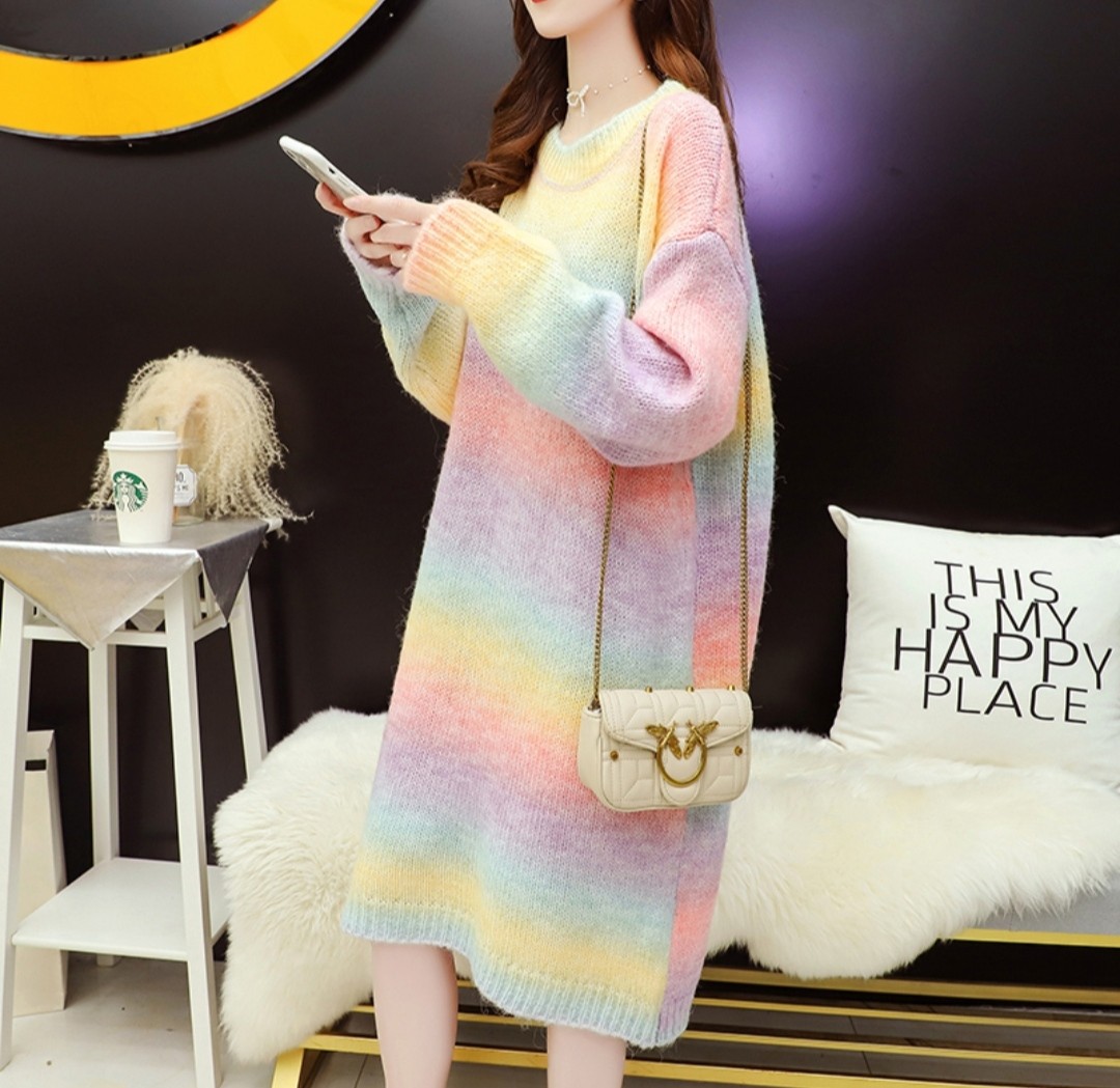 Rainbow sweater new arrivals dress