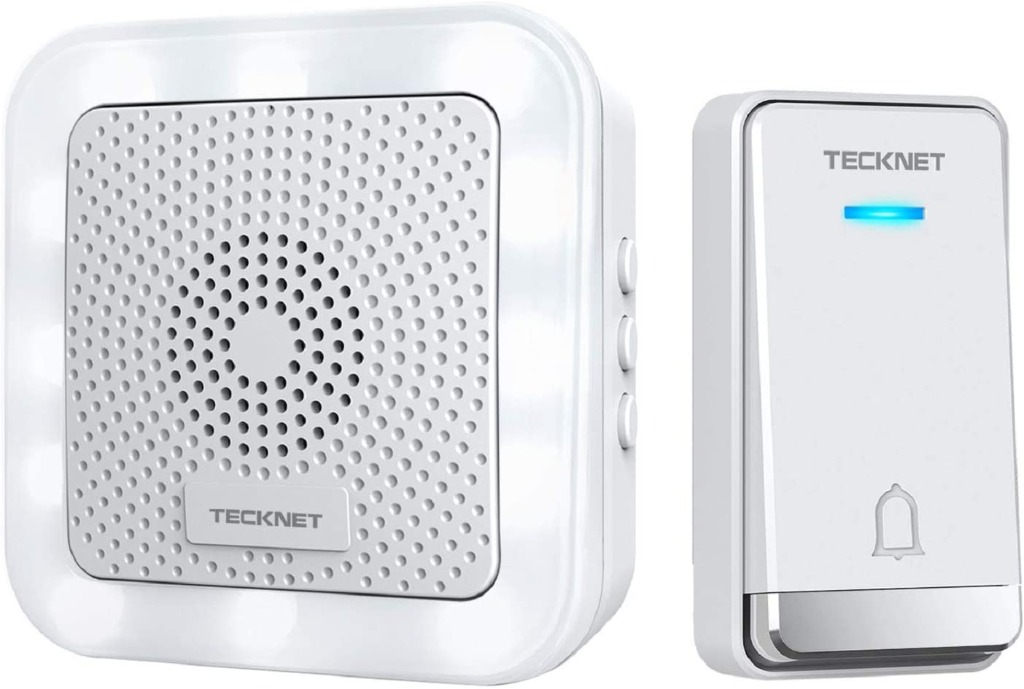 (BNIB) TECKNET Wireless Door Bell, IP44 Waterproof, Door Bell Kit with ...