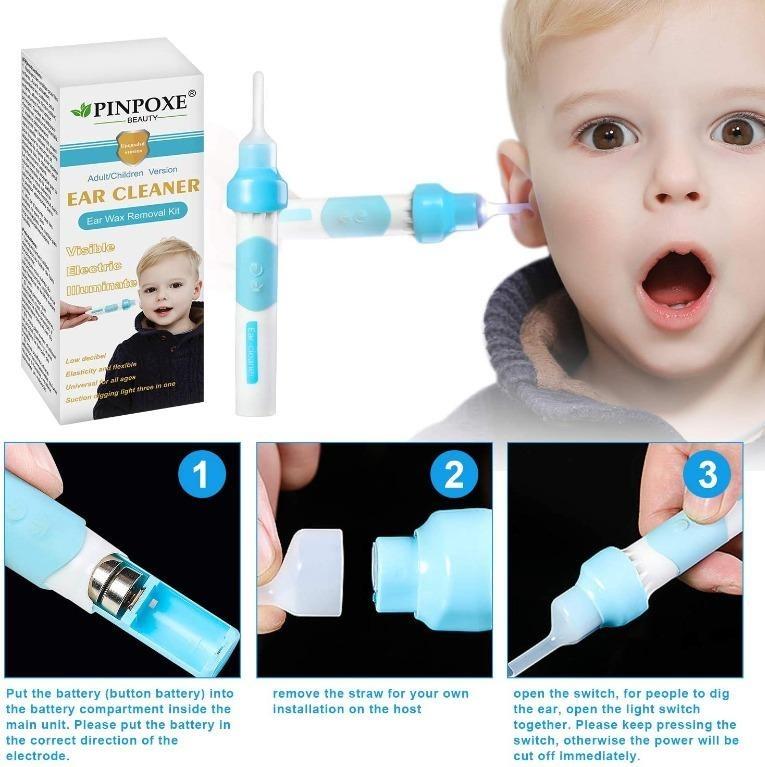 Branded PINPOXE Portable Automatic Electric Vacuum Ear Wax, Ear Vacuum ...