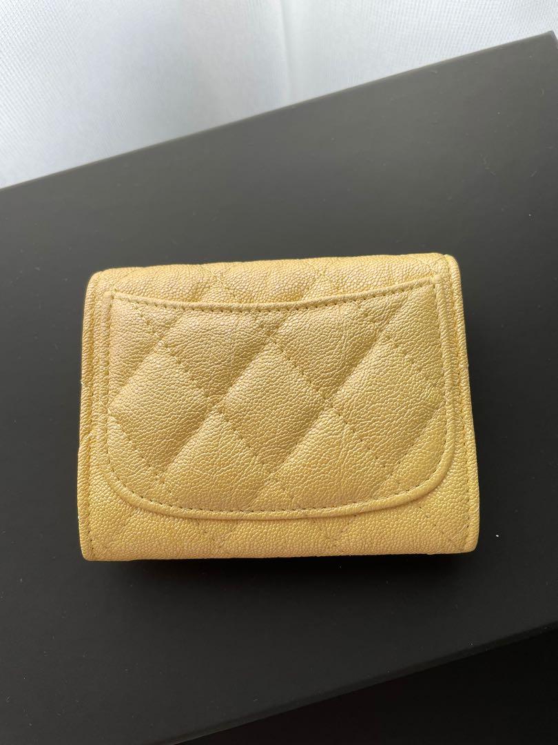 Chanel XL cardholder *19S* iridescent yellow, Luxury, Bags & Wallets on  Carousell