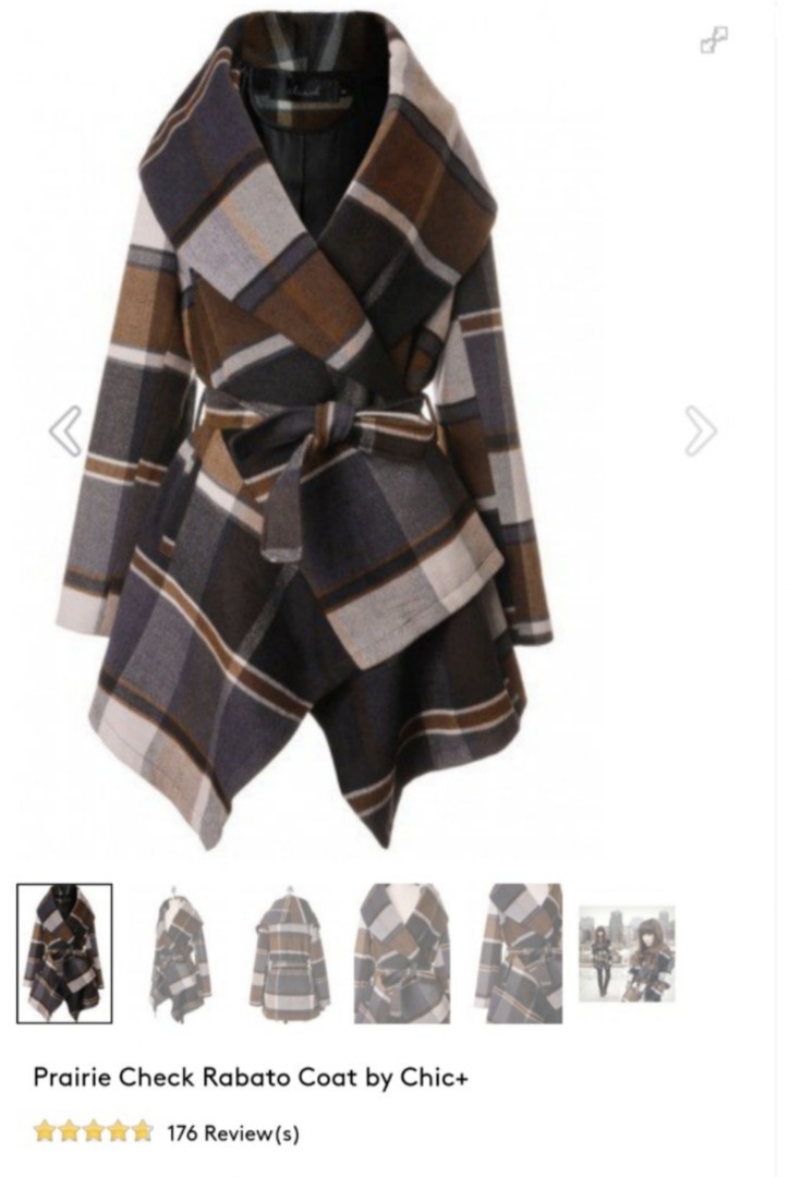 Chicwish Prairie Check Rabato Coat Jacket XXS Women s Fashion Clothes on Carousell