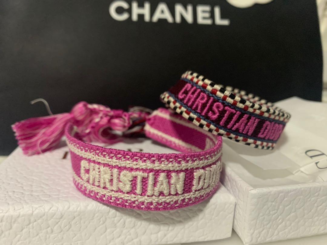 Dior J ADIOR BRACELET SET Pink Dior Oblique Cotton