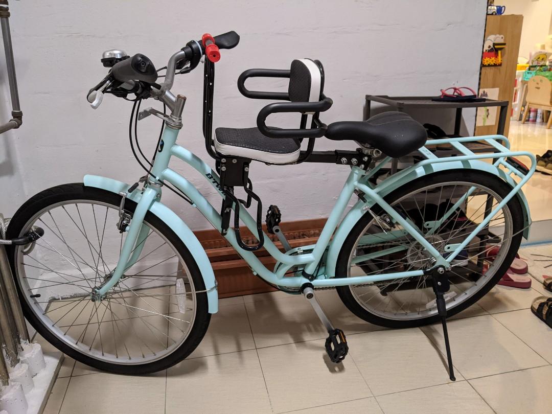 Elops 120 city hot sale bike acid green