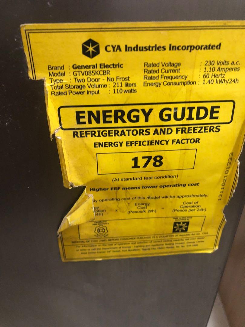 GE REFRIGERATOR WITH FREEZER 9cu ft TV Home Appliances Other