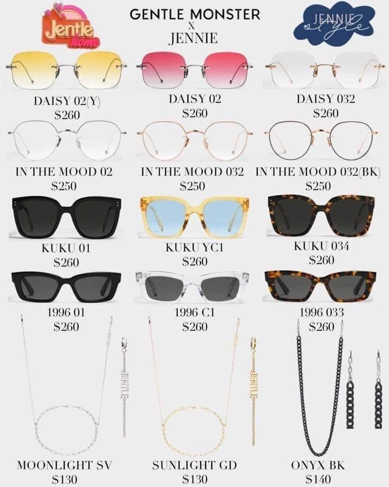 Gentle Monster x Jennie Glasses (In the mood 032), Women's Fashion, Watches & Accessories