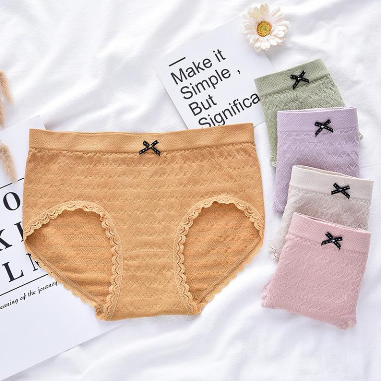 (Her297)Graphene panties women's midwaist hips belly abdomen underwear