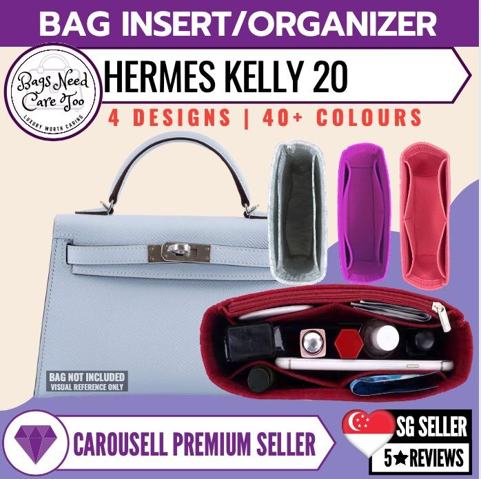 Kelly 25 Organizer] Felt Purse Insert with Middle Zip Pouch, Customiz