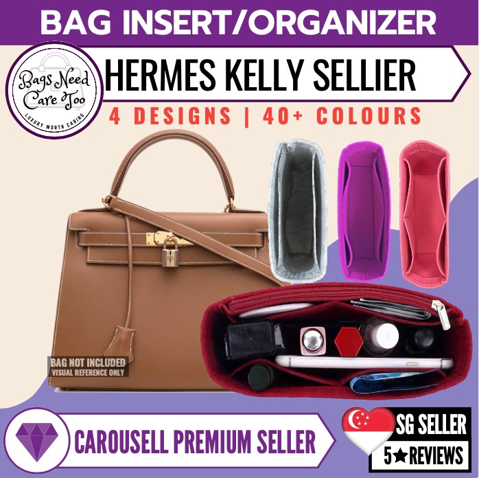 Hermes Kelly Sellier Bag Organizer Felt Bag In Bag