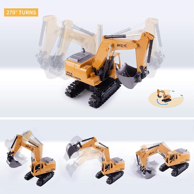 Highttoy Remote Control Digger,2.4GHz 8 Channel RC Excavator for Boys