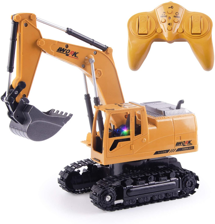 Highttoy Remote Control Digger,2.4GHz 8 Channel RC Excavator for Boys