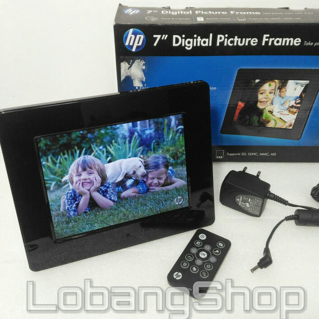 HP df730b Digital Picture Photo Frame with Clock and Calendar Slots for