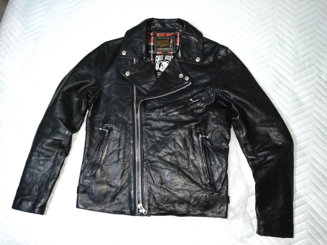 Hysteric Glamour x Ghost Wolves Double rider leather jacket皮褸外套, 名牌, 服裝-  Carousell