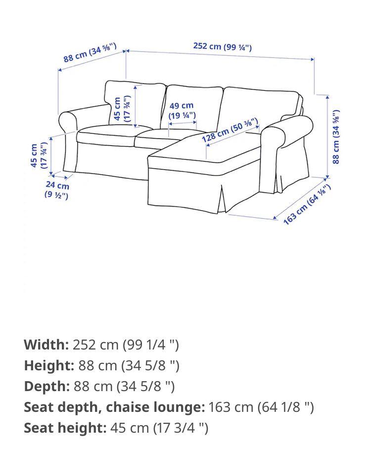 Ikea Ektorp Sofa with Chaise Legit IKEA, Furniture & Home Living