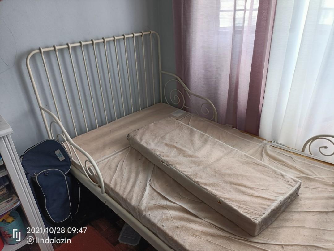 IKEA Princess Bed Frame Extendable Single Bed White, Furniture & Home