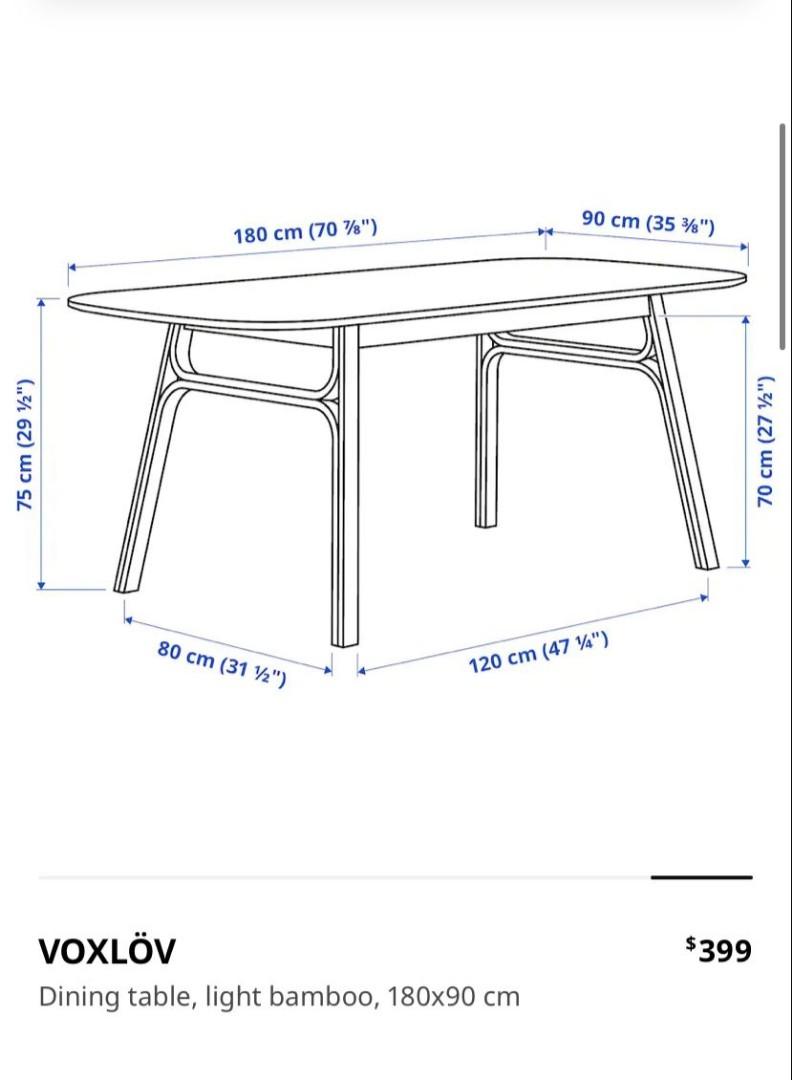 IKEA VOXLOV Dining table, Furniture & Home Living, Furniture, Tables
