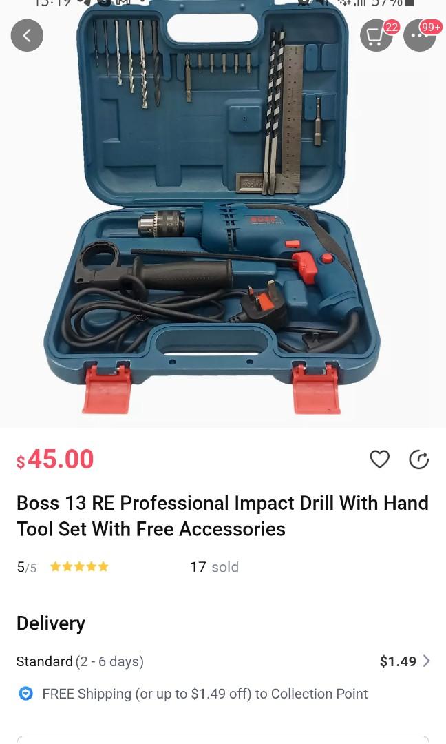 Boss Impact drill metal wall wood works Furniture Home
