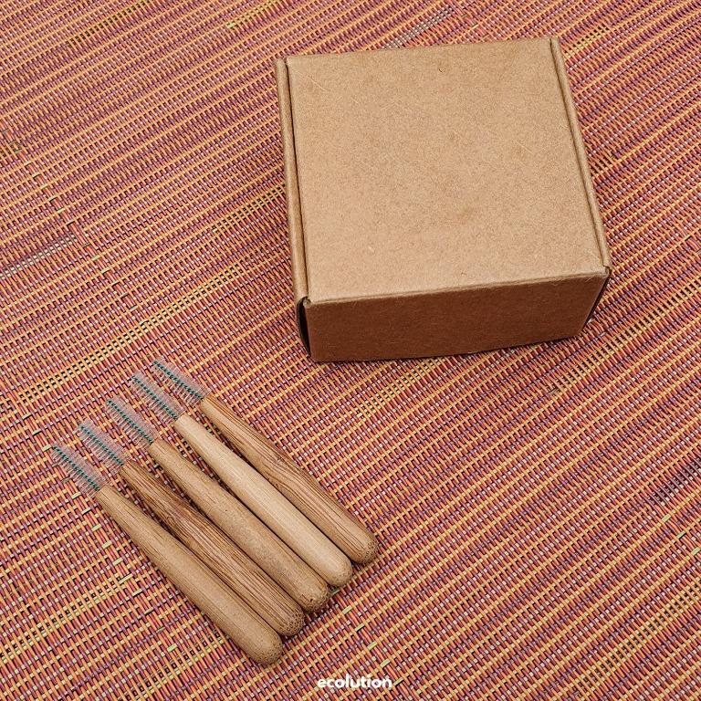 Interdental Bamboo Floss (Category: Oral Care) located in Manila. Submitted by ecolutionph (Listing ID 1122216729, Image 3). Description: - Interdental floss for braces - Reusable- washable floss until it can no longer be used - Soft & flexible- safe on the teeth & gums - Materials: -> Bristles: BPA-free nylon + metal wire -> Handle: bamboo - Size: 2.5 inches - Sold as: 5pcs interdental floss - Packaging: kraft box.