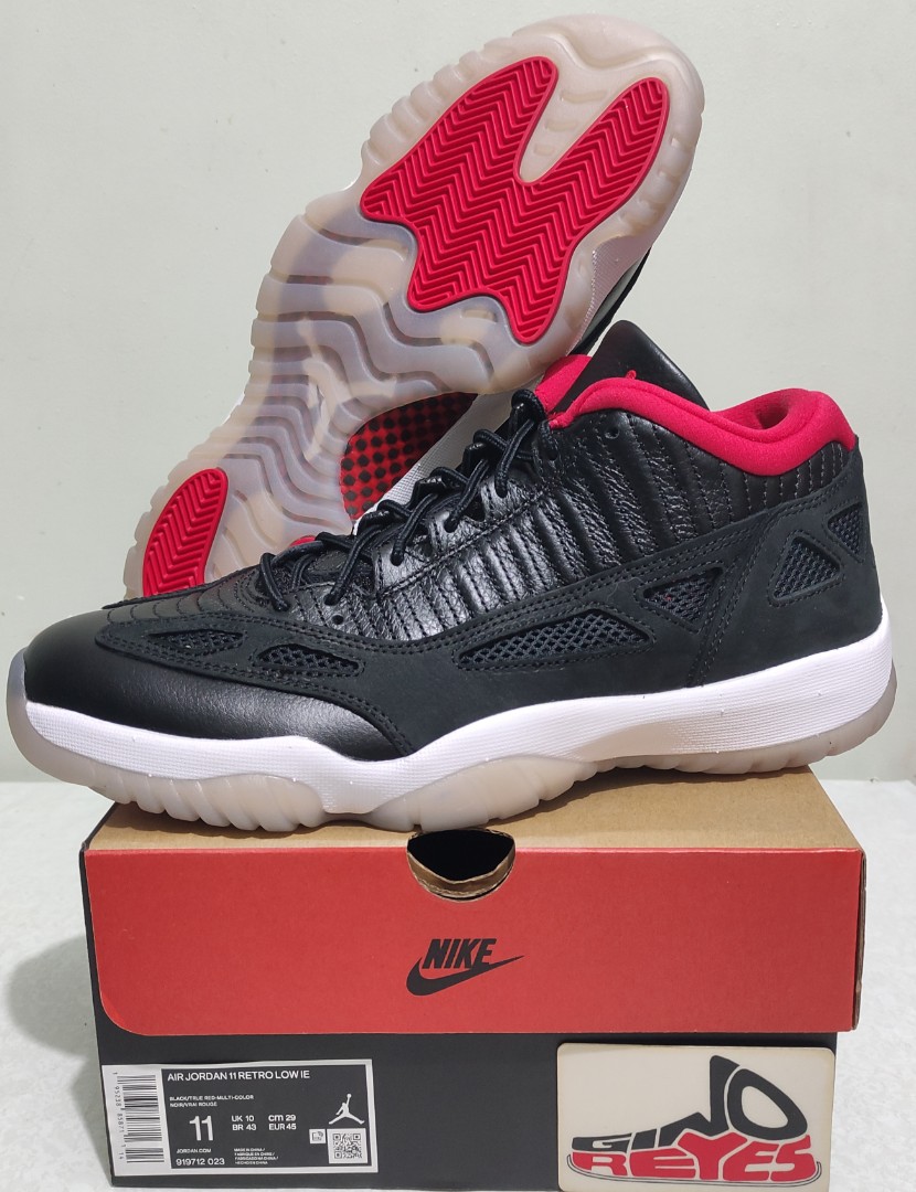 Jordan 11 Low IE 'Bred', Men's Fashion 