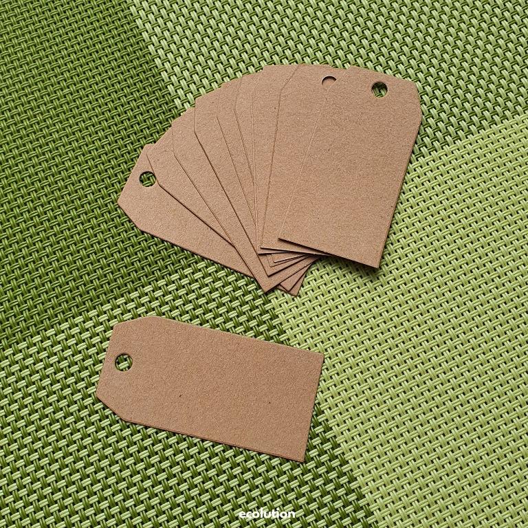Kraft Luggage Rectangle Label Tag (Category: Craft Supplies & Tools) located in Manila. Submitted by ecolutionph (Listing ID 1122216960, Image 1). Description: - Plain kraft paper - Writable, printable & stamp-able - Not waterproof - Size: 2.5cm x 5cm - Pre-cut sticker - Shape: rounded rectangle - Sold by 10pcs.