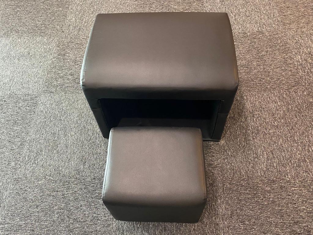 Leg Rest Box + stool (Black), Furniture & Home Living, Furniture ...