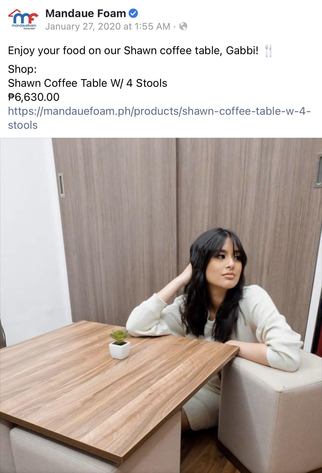 Shawn coffee table 2025 with 4 stools