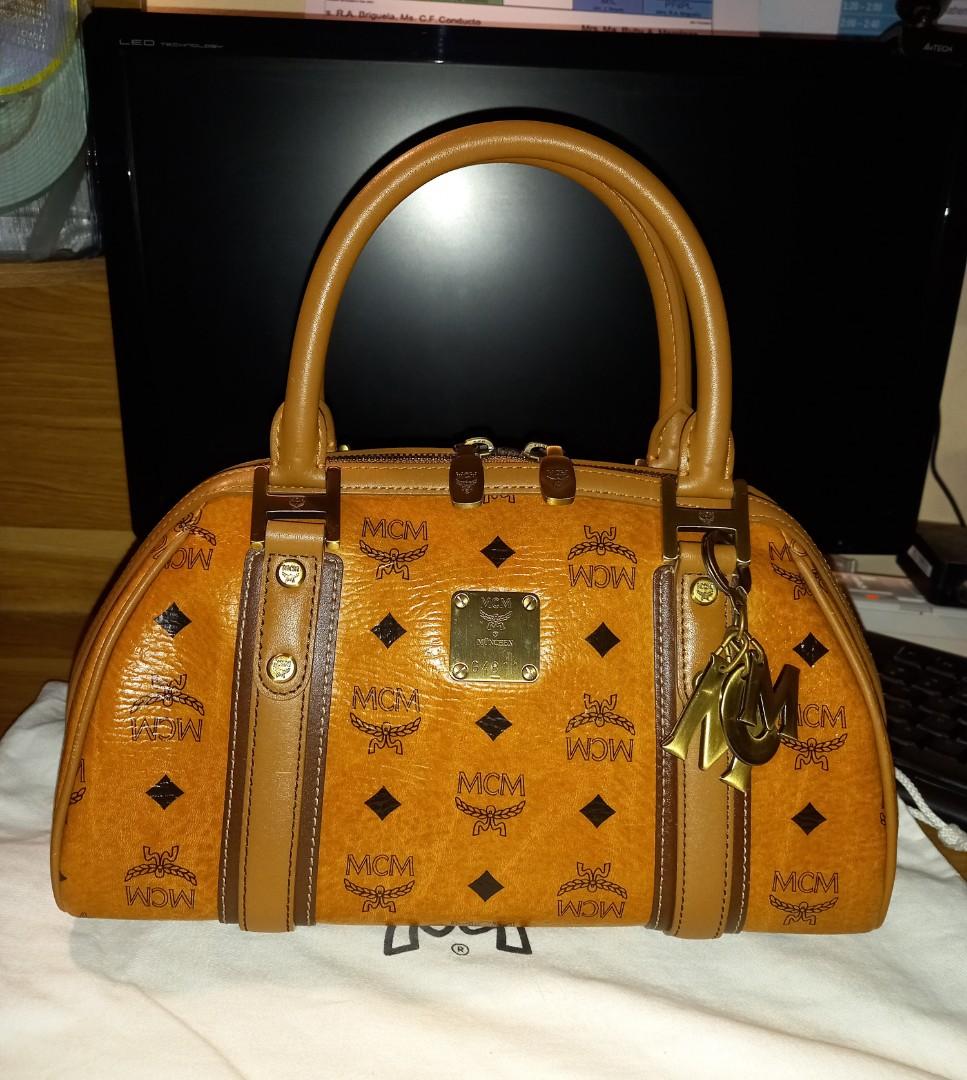 MCM Cognac alma Handbag, Luxury, Bags & Wallets on Carousell