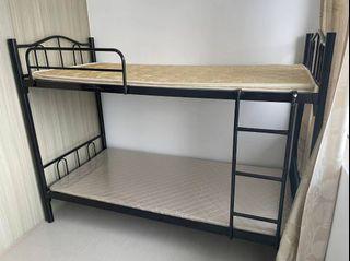 Metal Bunk Bed with Mattress (Single)