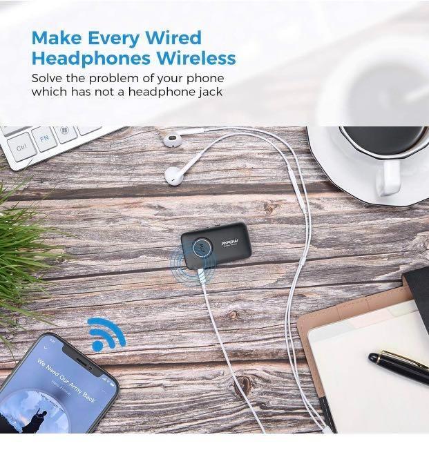 Mpow BH298A Bluetooth Receiver, Aux Wireless Bluetooth with Bluetooth 5.0 for Wired Speakers