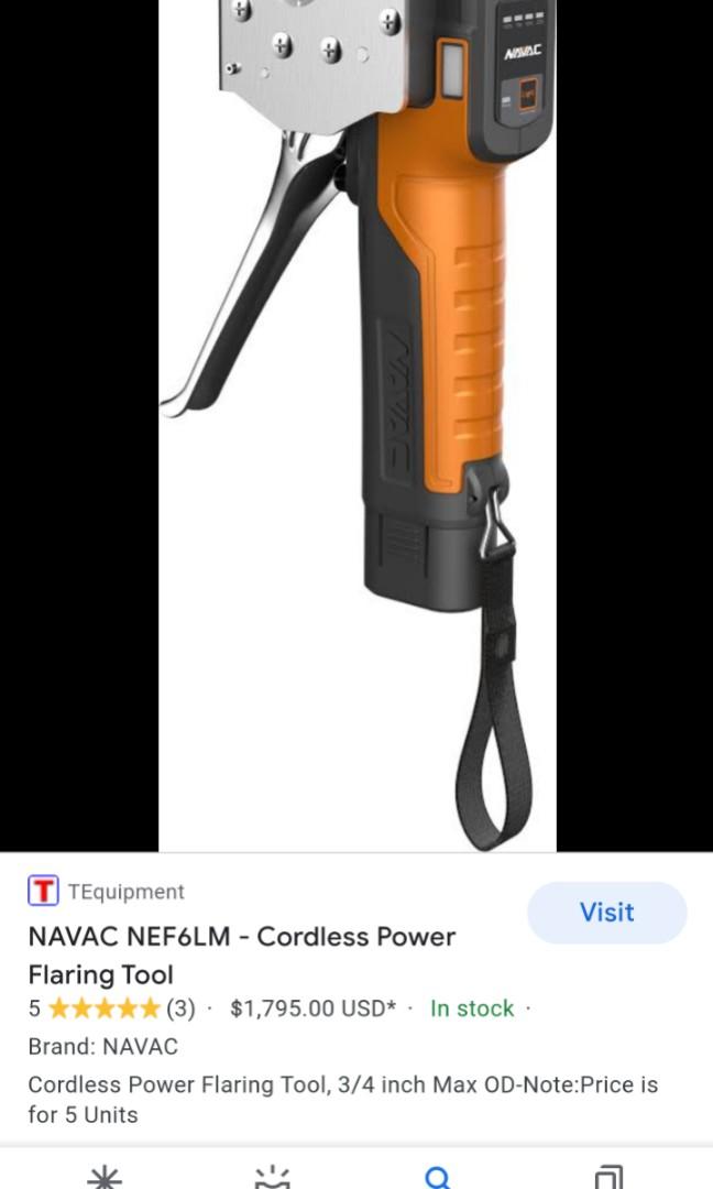NEF6LM NAVAC Cordless Power Flaring Tool, 3/4 Max OD