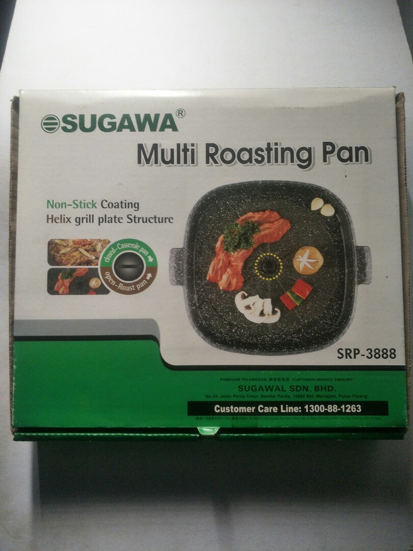 New. Sugawa Multi Roasting Pan. NonStick Coating Helix Grill Plate