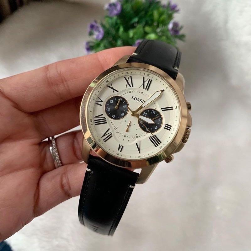 Original 100 Fossil Watch Men Leather Black FS5272 Fesyen Pria