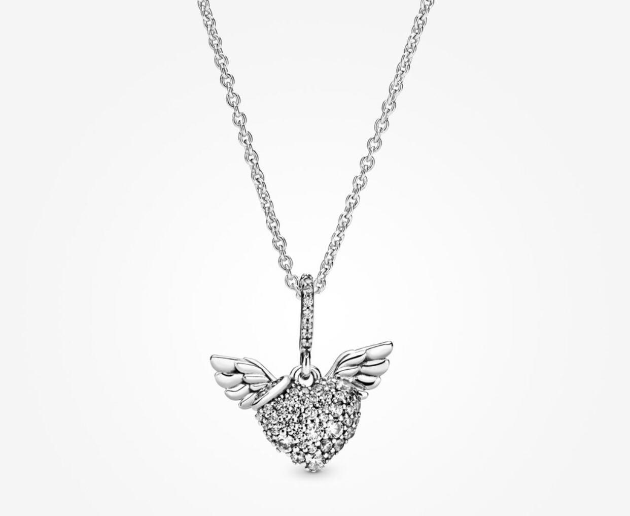 DYXIA 925 Wings Silver Heart Guardian Significado charme pendente