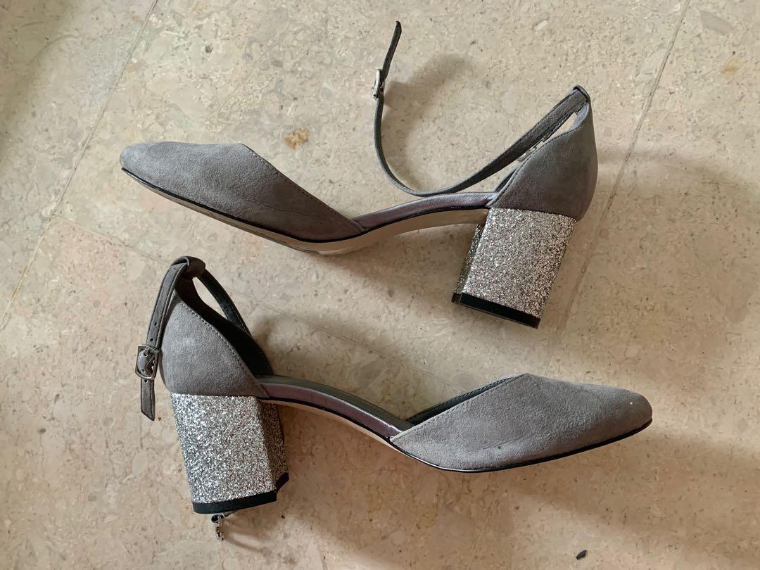 Pedro Glitter Mary Jane Heels Grey Wedding Women s Fashion